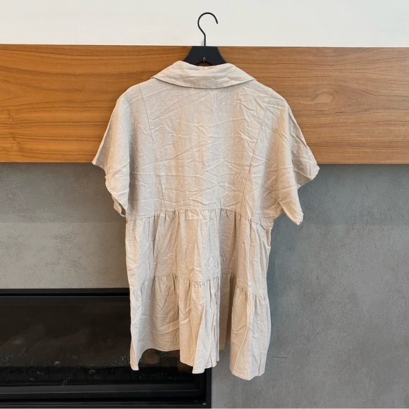 ZARA LACE TRIM LINEN BLEND MINI DRESS, SIZE S - Picture 9 of 12